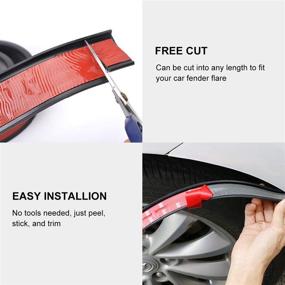 img 1 attached to 🚗 ALAVENTE Car Wheel Tires Eyebrow Strip - Universal Fender Flare Eyebrow Arch Trim Lips - 2 Pcs, 55mm Extensions