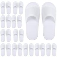 🛀 elcoho 12 pairs open toe spa slippers: white spa hotel guest slippers for ultimate comfort during spa time, parties, hotels, and travel - suitable for men and women logo