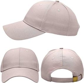 img 2 attached to 🧢 AOSMI 3-Pack Unisex Plain Cotton Strapback Baseball Hat Adjustable - One Size Fits Low Profile Blank Ball Cap for Men and Women