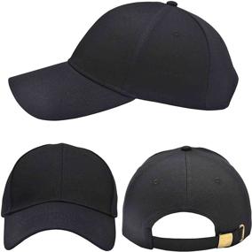 img 1 attached to 🧢 AOSMI 3-Pack Unisex Plain Cotton Strapback Baseball Hat Adjustable - One Size Fits Low Profile Blank Ball Cap for Men and Women