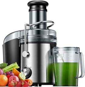 img 4 attached to 🥤 1000W Juicer Extractor for Whole Fruit and Vegetables | Easy to Clean | Dual Speed Juicer with High Juice and Nutrient Yield | Anti-Drip Function | Stainless Steel | Silver