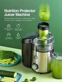 img 3 attached to 🥤 1000W Juicer Extractor for Whole Fruit and Vegetables | Easy to Clean | Dual Speed Juicer with High Juice and Nutrient Yield | Anti-Drip Function | Stainless Steel | Silver