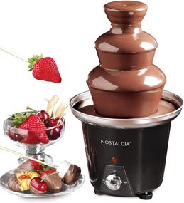 img 3 attached to Nostalgia 24-Ounce Chocolate Fondue Fountain, 1.5-Pound Capacity, 3-Tier for Easy Assembly, Ideal for Nacho Cheese, BBQ Sauce, Ranch, Liqueurs, in Black