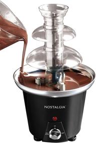 img 1 attached to Nostalgia 24-Ounce Chocolate Fondue Fountain, 1.5-Pound Capacity, 3-Tier for Easy Assembly, Ideal for Nacho Cheese, BBQ Sauce, Ranch, Liqueurs, in Black