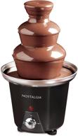 nostalgia 24-ounce chocolate fondue fountain, 1.5-pound capacity, 3-tier for easy assembly, ideal for nacho cheese, bbq sauce, ranch, liqueurs, in black логотип