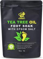 🦶 cango tea tree oil foot soak with epsom salt - 16oz foot bath salts: remove toxins, callus, fight infections & inflammation, boost immunity, relieve tired, achy, itchy feet logo
