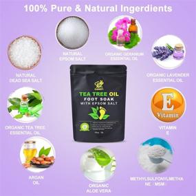 img 2 attached to 🦶 CANGO Tea Tree Oil Foot Soak with Epsom Salt - 16oz Foot Bath Salts: Remove Toxins, Callus, Fight Infections & Inflammation, Boost Immunity, Relieve Tired, Achy, Itchy Feet