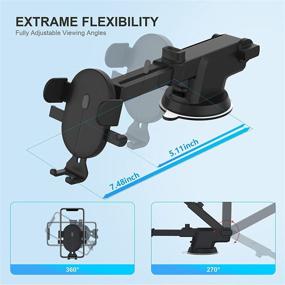 img 1 attached to 📱 2021 Upgraded HELIOTION Car Phone Holder Mount Stand for iPhone 12/11 Pro Max X 7/8 Plus Xiaomi Redmi Huawei【Dashboard Air Vent Windshield Compatible】