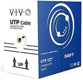 img 3 attached to 🔌 VIVO Черный 500 футов масса кабель Ethernet Cat5e, провод CCA UTP, водонепроницаемый наружный прямой закапывание CABLE-V011.