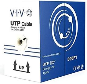 img 1 attached to 🔌 VIVO Черный 500 футов масса кабель Ethernet Cat5e, провод CCA UTP, водонепроницаемый наружный прямой закапывание CABLE-V011.