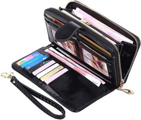 img 1 attached to Wallets Fashion Leather Trifold Capacity Women's Handbags & Wallets for Wristlets