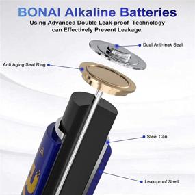 img 1 attached to 🔋 Высокопроизводительные щелочные батарейки Bonai AA - 40 упаковок, 1,5 В долговечные батареи AA с герметичным дизайном и сроком службы 10 лет.