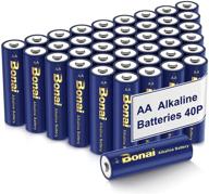 🔋 high-performance bonai aa alkaline batteries - 40 packs, 1.5v long lasting double-a battery with leak-proof design and 10-year shelf life logo