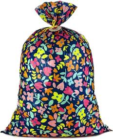 img 1 attached to 🎁 Hallmark 56-дюймовый гигантский XL пластиковый подарочный мешок с розовыми и желтыми цветами - идеально подходит для дней рождения, дня матери, девичников, вечеринок для будущих мам, помолвок, свадеб и многого другого