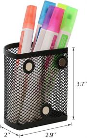 img 3 attached to Organize Your Pens and Pencils with LUCYCAZ Magnetic Pencil Holder - 2 Pack Metal Basket Pen Holder for Refrigerator, Office, and More!