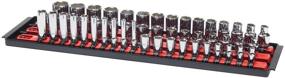 img 3 attached to Organize Your Socket Collection with the Ernst Manufacturing 18-Inch Socket Boss - Premium 3-Rail Multi-Drive Socket Organizer in Vibrant Red (8450)