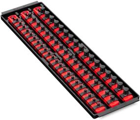 img 4 attached to Organize Your Socket Collection with the Ernst Manufacturing 18-Inch Socket Boss - Premium 3-Rail Multi-Drive Socket Organizer in Vibrant Red (8450)