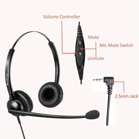 img 3 attached to 🎧 2.5mm Cordless Phone Headset with Noise Canceling Mic for AT&amp;T ML17929, Vtech, Panasonic KX-TCA430, KX-T7630, KX-T7633 - Ideal for Call Centers, Home Offices