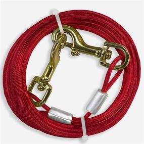 img 3 attached to 🐾 Medium Weight Rust-Proof Vinyl Coated Tie-Out Cable for Dogs by Four Paws