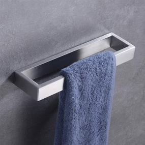 img 2 attached to Sleek and Sturdy Hoooh SUS 304 Stainless Steel Hand Towel Holder - Wall Mount, Brushed Finish - Contemporary Style (D110-BN)