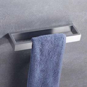 img 3 attached to Sleek and Sturdy Hoooh SUS 304 Stainless Steel Hand Towel Holder - Wall Mount, Brushed Finish - Contemporary Style (D110-BN)