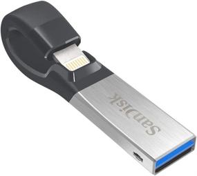 img 2 attached to 💾 128GB SanDisk iXpand Flash Drive for iPhone and iPad in Black/Silver (SDIX30C-128G-GN6NE)