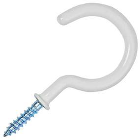 img 4 attached to 🪝 Versatile Vinyl Coated Screw-In Ceiling Hooks Cup Hooks - Pack of 2