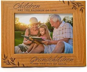 img 4 attached to Engraved Natural Wood Photo Frame for Grandparents - 5x7 Horizontal Picture Frame for Grandma, Grandpa, Mimi - Children, The Rainbow of Life, Grandchildren, The Pot of Gold - Cedar Crate Market Gifts