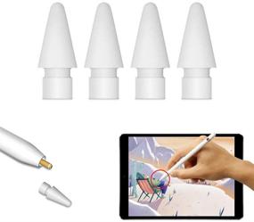 img 2 attached to 4-Pack Replacement Tips for Apple Pencil - Compatible with 1st and 2nd Gen iPad Pro Pencil - Tips for 10.5 inch, 12.9 inch, and 9.7 inch iPads - Includes Non-Slip Writing Nib Protectors (4-Pack)