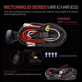 img 3 attached to 🔌 MICTUNING LED Light Bar Wiring Harness: Superior 2 Lead Design with 40A Relay, On-off Rocker Switch Blue, and Fuse Included