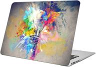 high-quality macbook air 13 inch case a1466 a1369 - stylish rubber plastic hard shell cover with matte coated soft touch - creative lamp design - 2017-2010 release logo