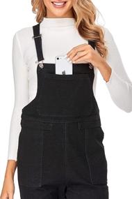 img 1 attached to 👖 Plus Size Stretch Jean Jumpsuits - Women's Baggy Denim Bib Overalls