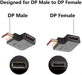 img 2 attached to 🔌 High-Quality DisplayPort Cable Adapter Converter - Left/Right Angled DP Adapter, BolAAzuL UP/Down Angled DP Displayport Adapter Connector - UHD 4k/60Hz 2K/144Hz DP 1.2 Male to DP Female Angled Extension Adapter