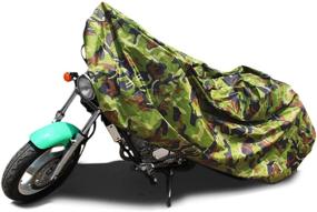 img 4 attached to 🛵 Защитите свой скутер Yamaha с помощью чехла uxcell L 190T Camouflage для мотоцикла: защита от пыли и УФ-излучения, 86-дюймовый наружный щит