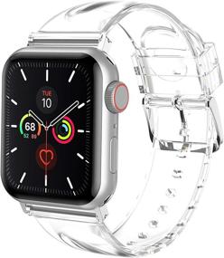 img 4 attached to 🌟 Iiteeology Блестящий мягкий силиконовый спортивный ремешок для Apple Watch - Совместим с Apple Watch Series 7/6/SE/5/4/3/2/1 - Женский ремешок 38мм 40мм 41мм 42мм 44мм 45мм