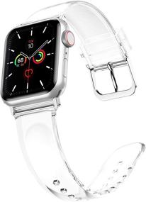 img 2 attached to 🌟 Iiteeology Блестящий мягкий силиконовый спортивный ремешок для Apple Watch - Совместим с Apple Watch Series 7/6/SE/5/4/3/2/1 - Женский ремешок 38мм 40мм 41мм 42мм 44мм 45мм