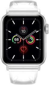 img 1 attached to 🌟 Iiteeology Блестящий мягкий силиконовый спортивный ремешок для Apple Watch - Совместим с Apple Watch Series 7/6/SE/5/4/3/2/1 - Женский ремешок 38мм 40мм 41мм 42мм 44мм 45мм