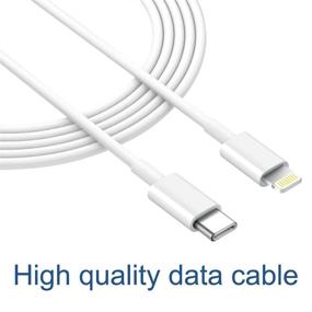 img 3 attached to 🔌 Apple MFi Certified 2-пак USB-C-кабель на Lightning (6.6 футов) Быстрая зарядка, совместим с iPhone 12/12 Mini/12 Pro/12 Pro Max/11/11 Pro/11 Pro Max/Xs Max/XR/X, iPad - Кабель-зарядное устройство для iPhone Lightning.