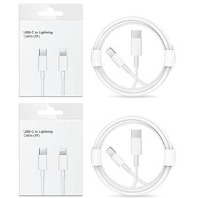 img 4 attached to 🔌 Apple MFi Certified 2-пак USB-C-кабель на Lightning (6.6 футов) Быстрая зарядка, совместим с iPhone 12/12 Mini/12 Pro/12 Pro Max/11/11 Pro/11 Pro Max/Xs Max/XR/X, iPad - Кабель-зарядное устройство для iPhone Lightning.