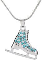 stunning turquoise crystal ice skate necklace - perfect figure skating pendant and jewelry gift for teens, girls, and women by teamer logo