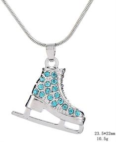 img 3 attached to Stunning Turquoise Crystal Ice Skate Necklace - Perfect Figure Skating Pendant and Jewelry Gift for Teens, Girls, and Women by TEAMER