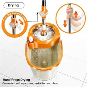 img 1 attached to 🧹 Efficient Floor Cleaning with MASTERTOP Spin Mop Set - Bucket, Wringer, Stainless Steel Handle, 5 Microfiber Refills + Cleaning Clothes for Hardwood, Laminate, and Tile Surfaces