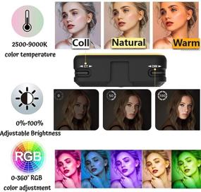 img 2 attached to 🌈 360° Полноцветный RGB комплект светодиодного освещения для видеоконференций, диммируемое и перезаряжаемое освещение для веб-камеры с универсальным креплением - идеально для звонков через Zoom, прямой трансляции, фотографии и видеоблогинга.