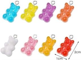 img 3 attached to 🍬 Fun and Colorful Pengxiaomei Gummy Bear Charms: Perfect for DIY Craft Jewelry and Accessories for Children Girls - Set of 24 Resin Bear Candy Pendants