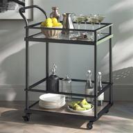 🛒 2-tiered serving cart - nathan james carter rolling bar for tea or cocktails, with metal frame and oak wood shelf in black/brown logo