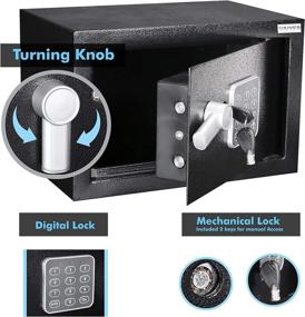 img 3 attached to 🔒 Digital Keypad & Key Electronic Safe Box for Home and Office - Money Lock Boxes, Safety Boxes for Business, Hotel Rooms, Jewelry, Gun, Cash - Steel Alloy Drop Safe 6.7 x 9 x 6.7 inches