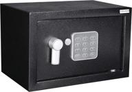 🔒 digital keypad & key electronic safe box for home and office - money lock boxes, safety boxes for business, hotel rooms, jewelry, gun, cash - steel alloy drop safe 6.7 x 9 x 6.7 inches logo