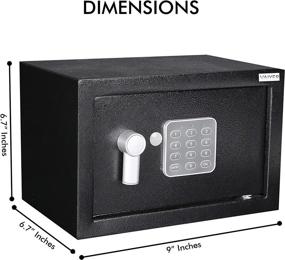 img 2 attached to 🔒 Digital Keypad & Key Electronic Safe Box for Home and Office - Money Lock Boxes, Safety Boxes for Business, Hotel Rooms, Jewelry, Gun, Cash - Steel Alloy Drop Safe 6.7 x 9 x 6.7 inches
