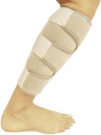 vive calf brace - adjustable shin splint support - lower leg compression wrap, enhances circulation, reduces muscle swelling - calf sleeve for men and women - pain relief (beige) логотип