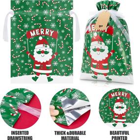 img 1 attached to Christmas Drawstring Gift Bags Tags Retail Store Fixtures & Equipment